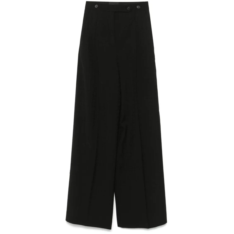 Givenchy  Pleated Wide-Leg Trousers Black