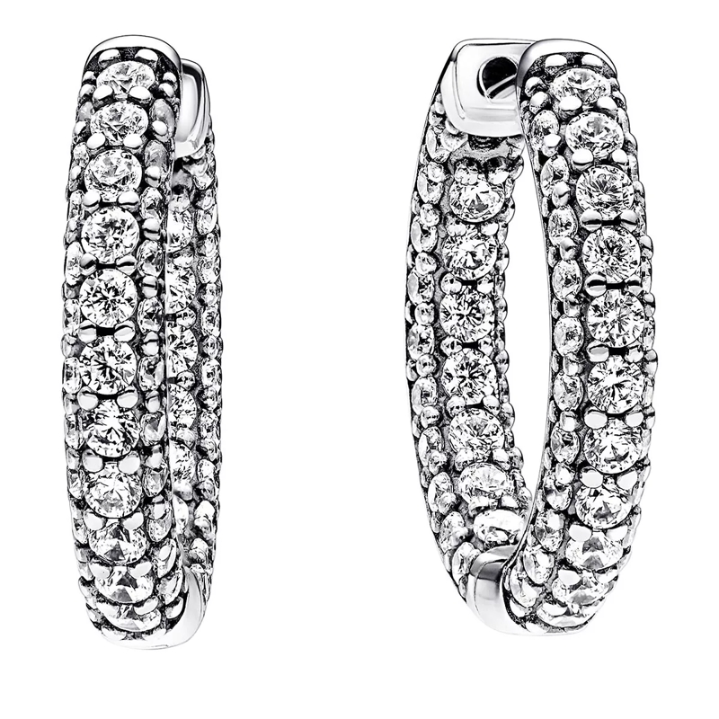 Pandora Créoles Pandora Timeless Pavé Single-row   Clear