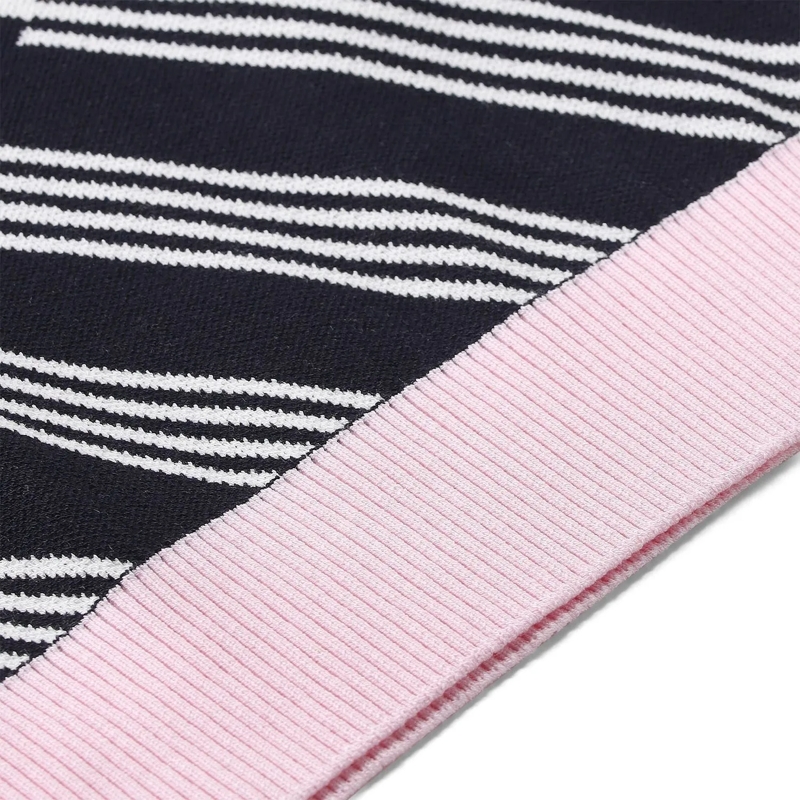 MSGM Poloshirt Gestricktes Poloshirt mit Streifendesign dunkelblau(Image 4)