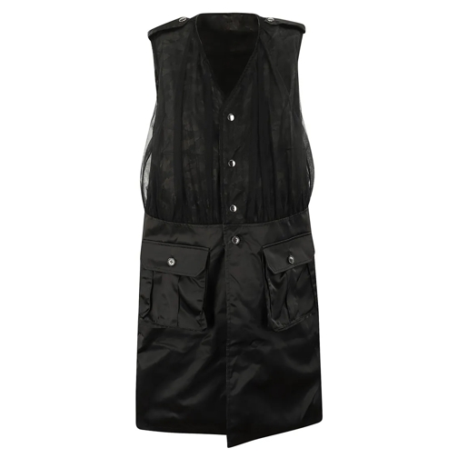 Comme des Garcons Übergangsjacke Reversible Sleeveless Vest With Tulle Insert Black