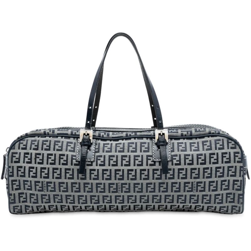 Fendi Tote Zucchino Canvas Handbag grau