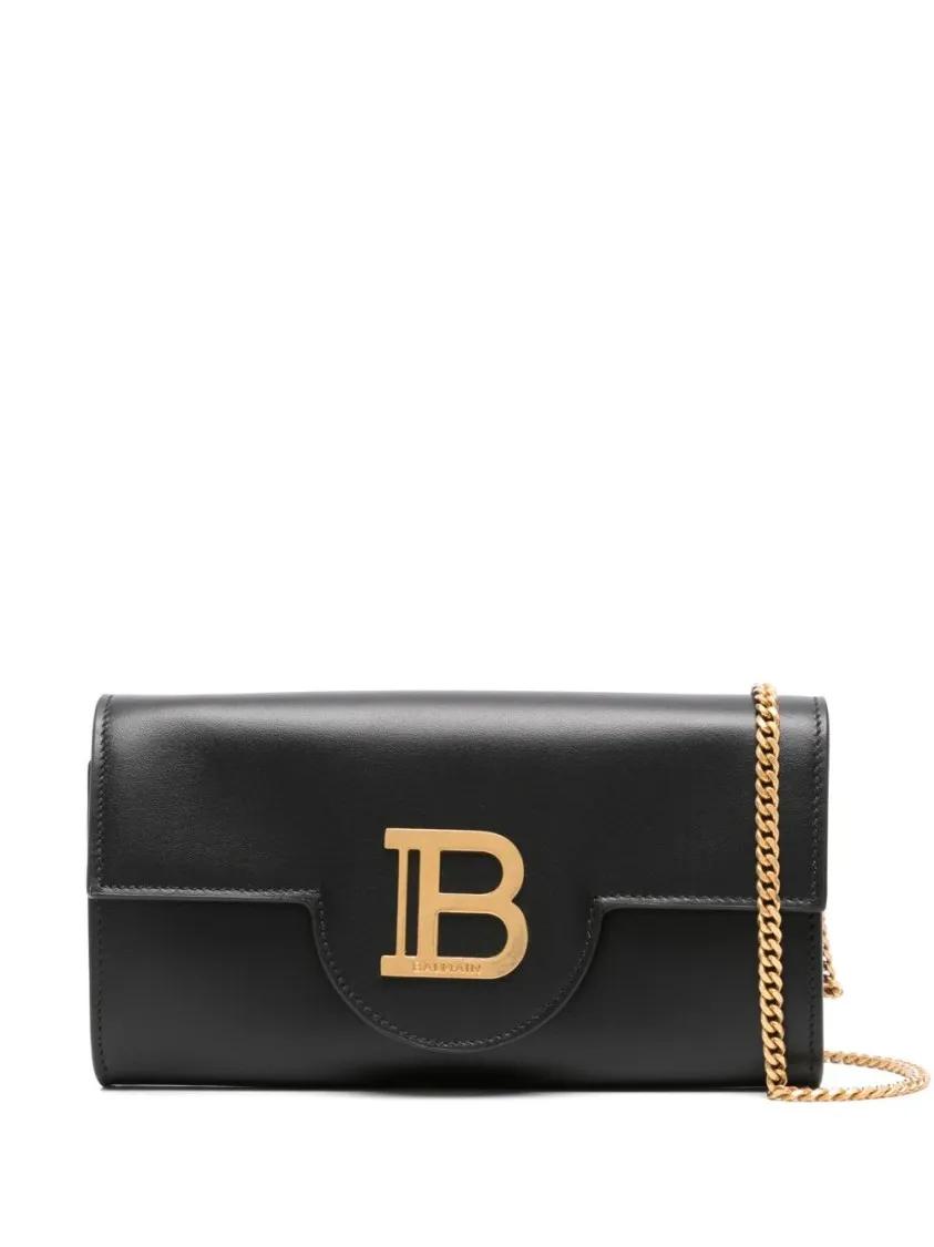 Balmain Hobo bags Foldover Black Shoulder Bag in zwart