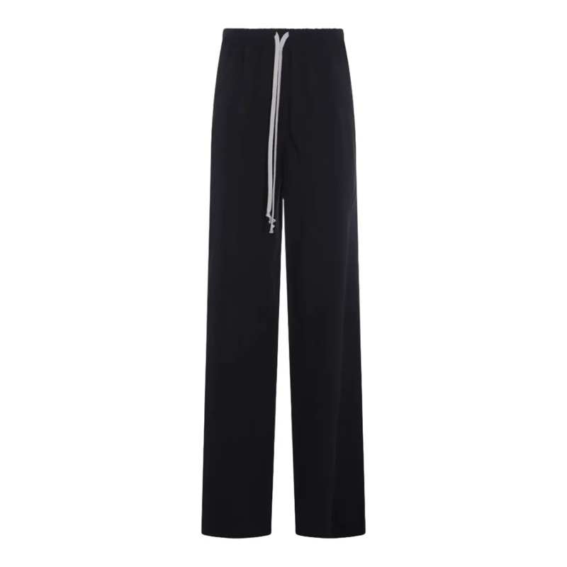 Rick Owens joggingbroek Relaxed Straight-Leg Trousers With Contrasting Dra Black
