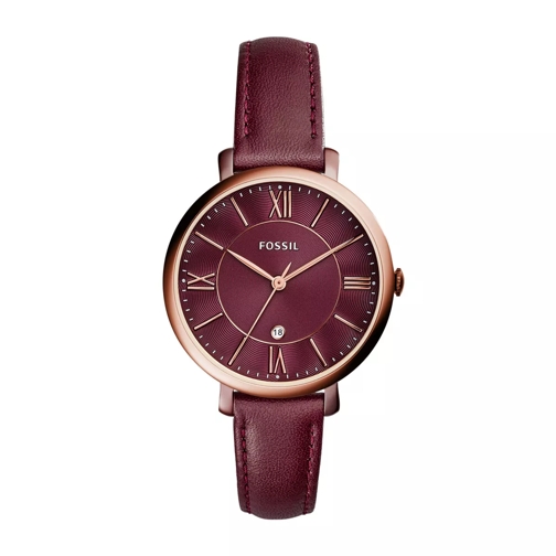 Fossil Ladies Jacqueline Leather Watch Bordeaux Multifunctioneel Horloge