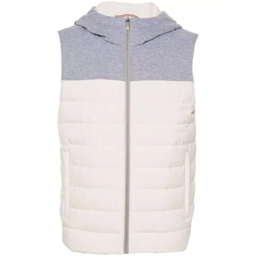Peserico Grey Hooded Quilted Gilet Grey 