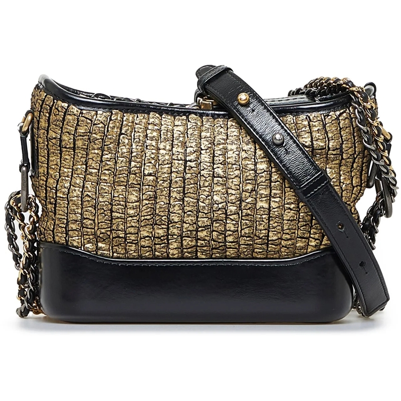 Chanel Schultertasche Small Painted Knit Gabrielle Crossbody Bag schwarz