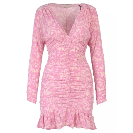 Isabel Marant All-Over Print Pink Stretch Silk Dress Pink Abiti da sera