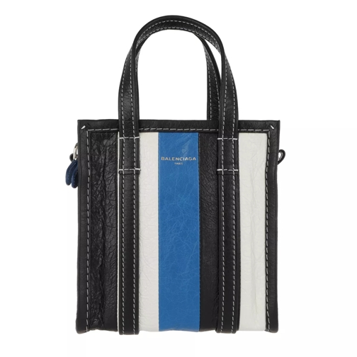 Balenciaga Bazar Mini Shopper Arena Leather Blue/Black Crossbody Bag
