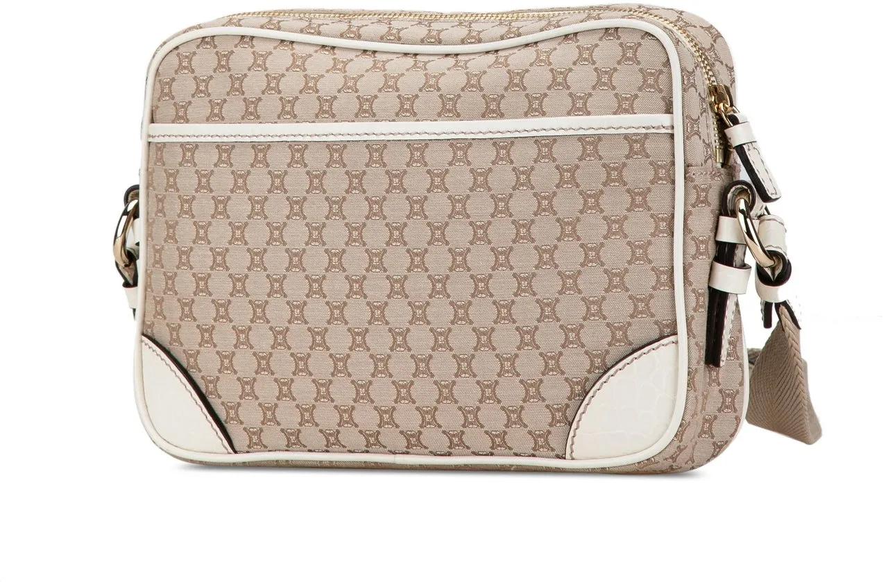 Celine Shoppers Macadam Canvas Crossbody in bruin