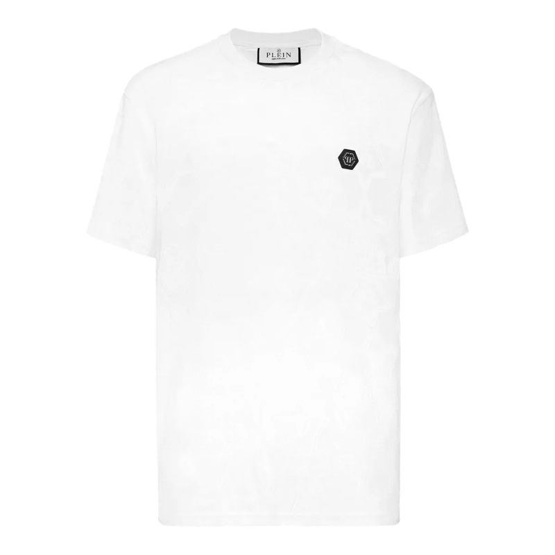 Philipp Plein T-Shirt T-Shirt Rundhalsausschnitt Ss Crest weiss