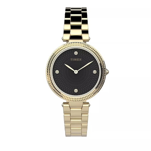 Timex Adorn Watch Black Dial Gold Tone Orologio al quarzo