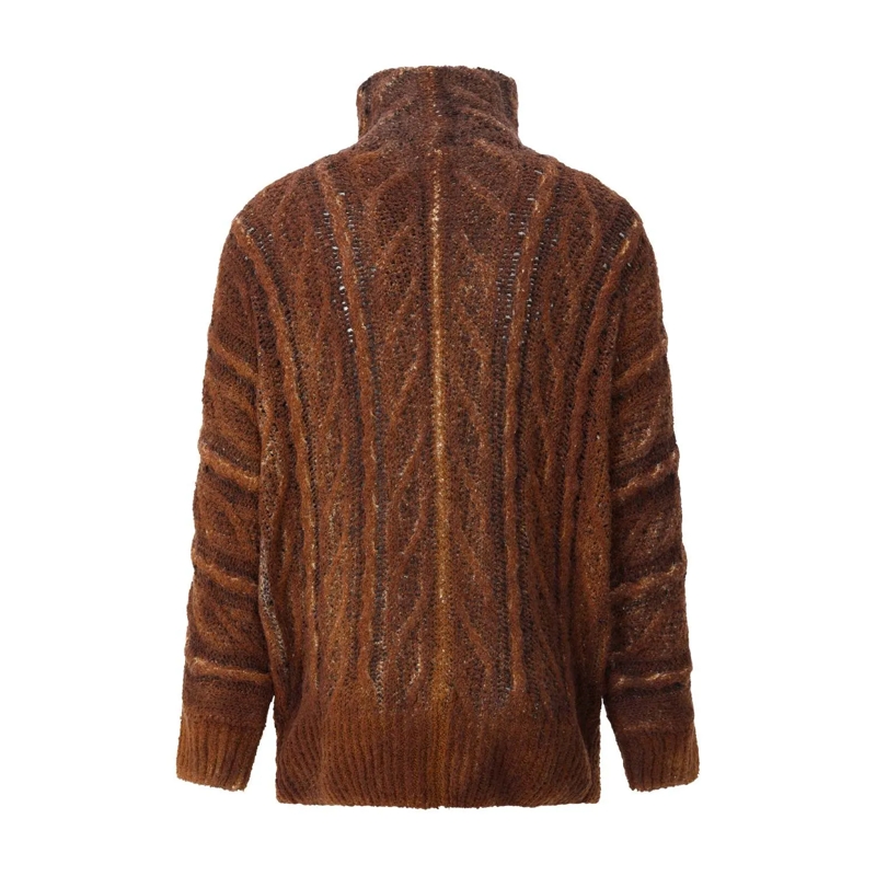 CALIBAN Übergangsjacke Strickjacke aus Wolle & Seide braun(Image 2)