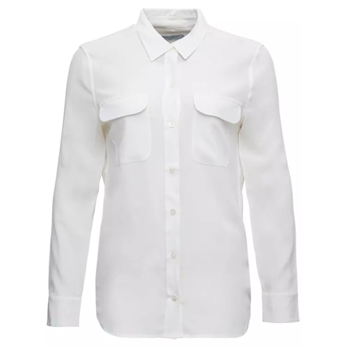 Equipment White Silk Shirt With Pockets White 