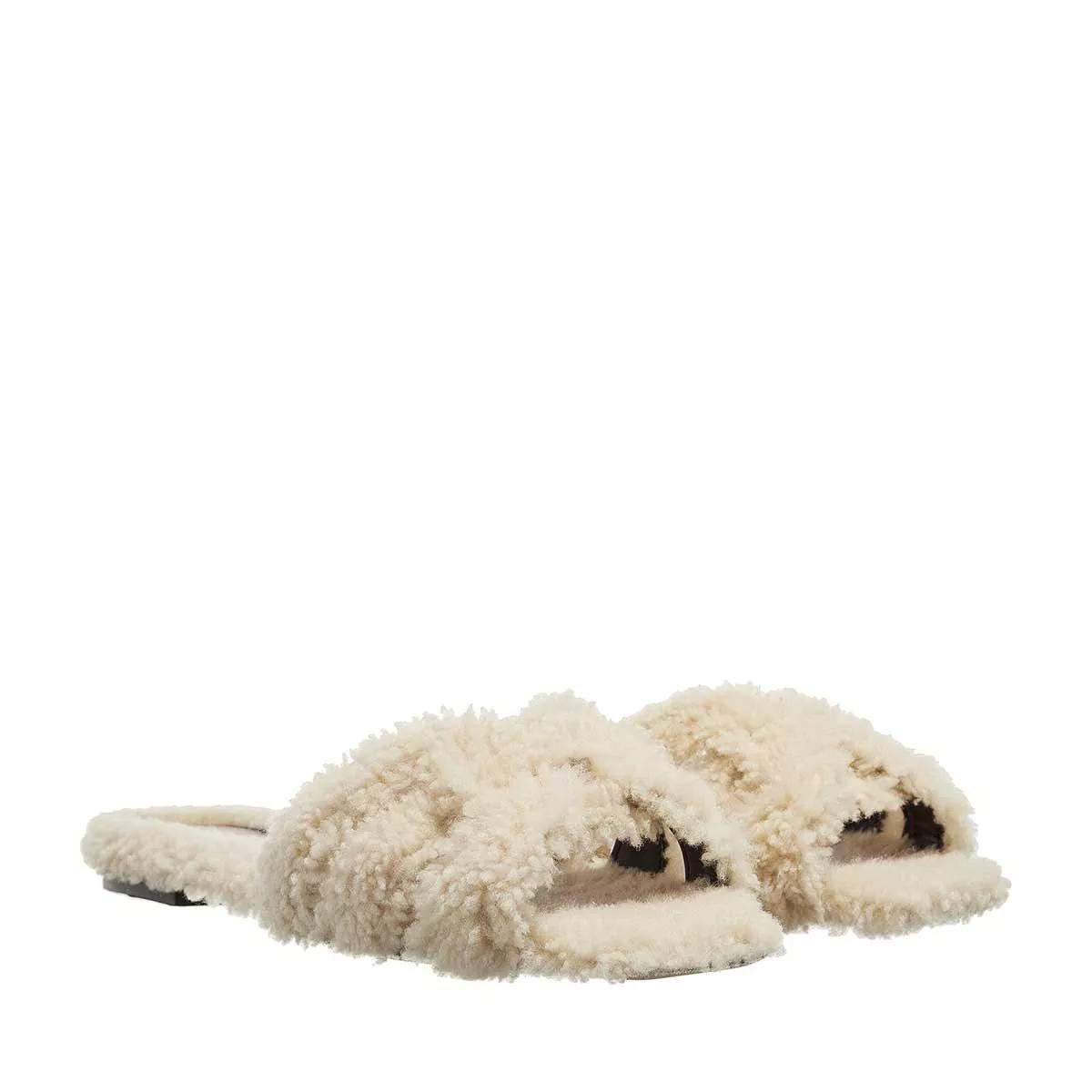 Saint Laurent Slipper & Pantoletten - Tribute Flat Mules Shearling - Gr. 39 (EU) - in Beige - für Damen