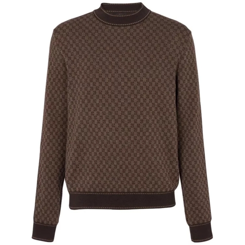 Balmain Brown Monogram Knit Sweater Brown 