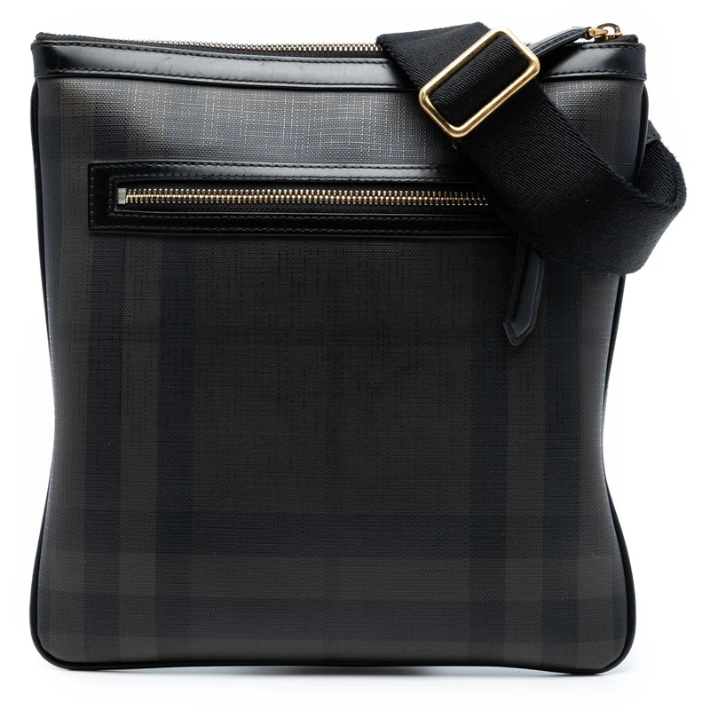 Burberry Schultertasche Smoke Check Coated Canvas Beckley Crossbody braun