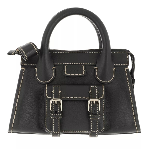 Chloé Edith Mini Bag Leather Black Rymlig shoppingväska