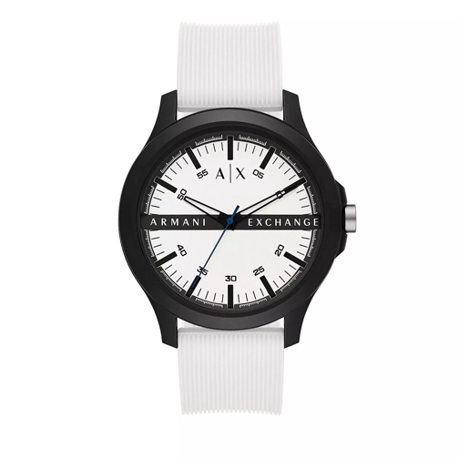 Armani Exchange Three-Hand Silicone Watch White Quarz-Uhr