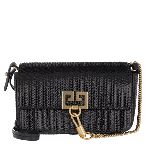 Givenchy Snake Effect Mini Pocket Bag Leather Black Borsetta a tracolla