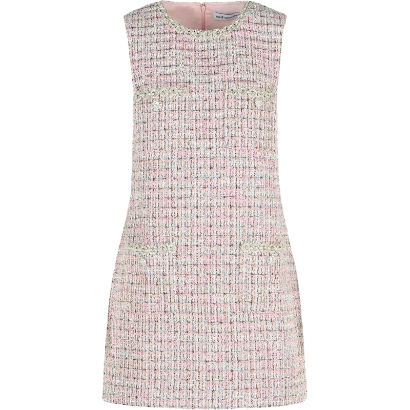 Self Portrait Robe midi dress pink rose