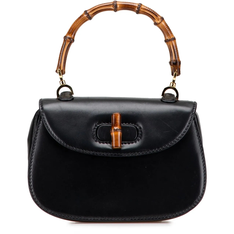 Gucci Tote Calfskin Bamboo Night schwarz