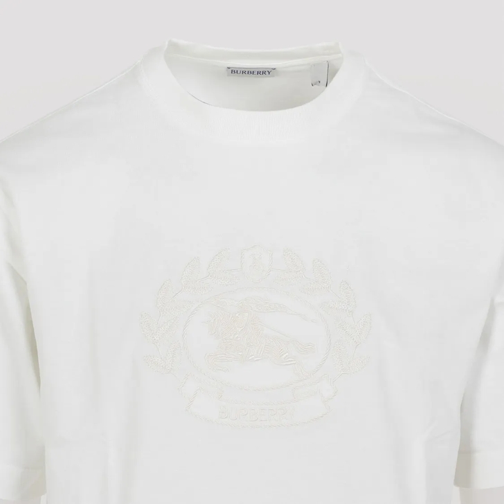 Burberry Chalk White Cotton T Shirt White T Shirts