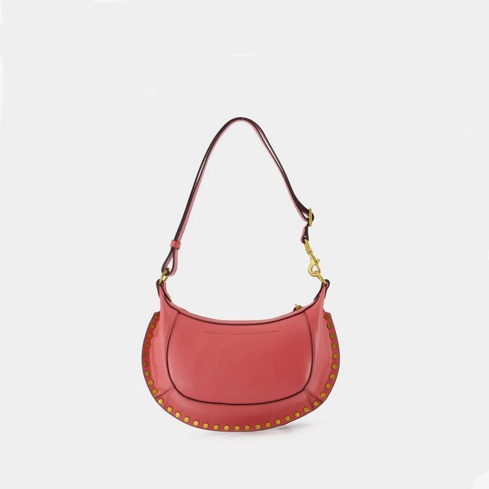 Isabel marant Roze Leren Moon Portemonnee met Verstelbare Band Pink Dames
