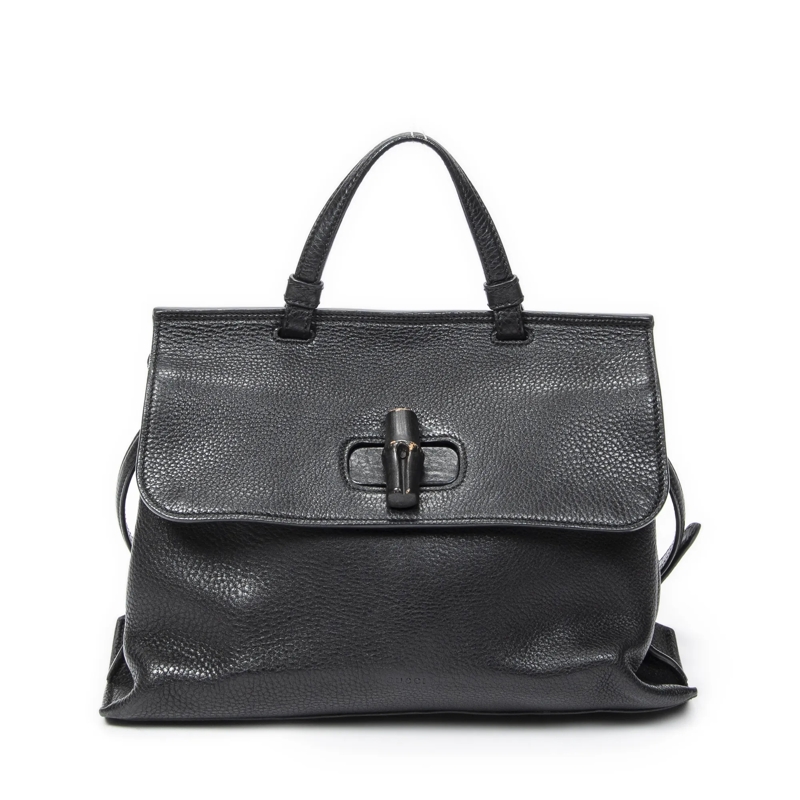 Gucci Crossbody Bag Medium Bamboo Daily Top Handle schwarz