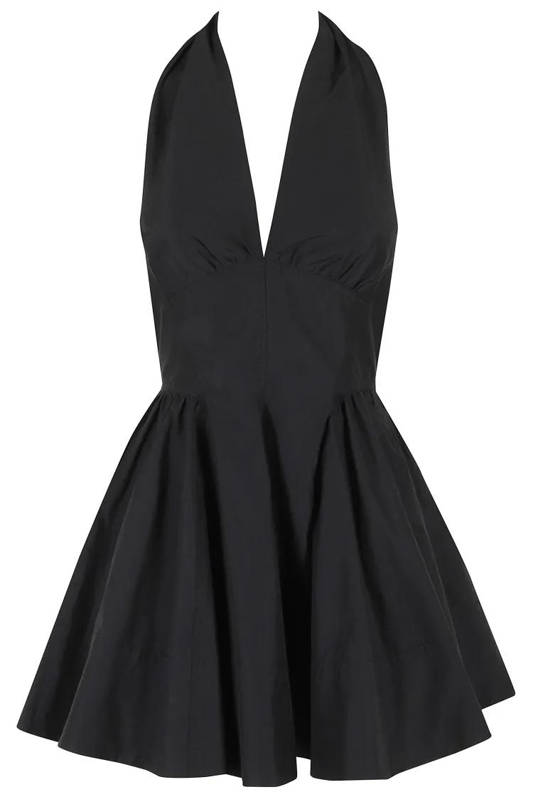 Thumbnail - Andamane - Flared Mini Dress With American Neckline - Größe 40 - black