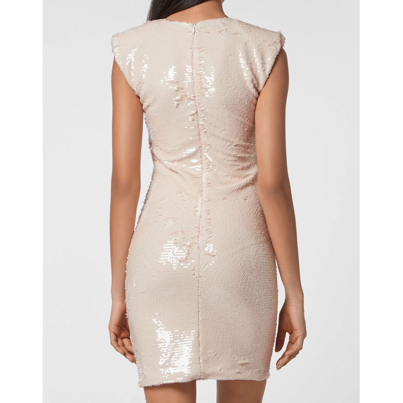 Philipp Plein Midikleid Kleid Mit Schmucksteinen champagner(Image 3)