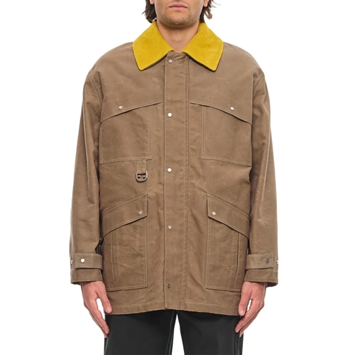 Fendi Overgangsjas Blouson Oiled Reps Cotton Brown