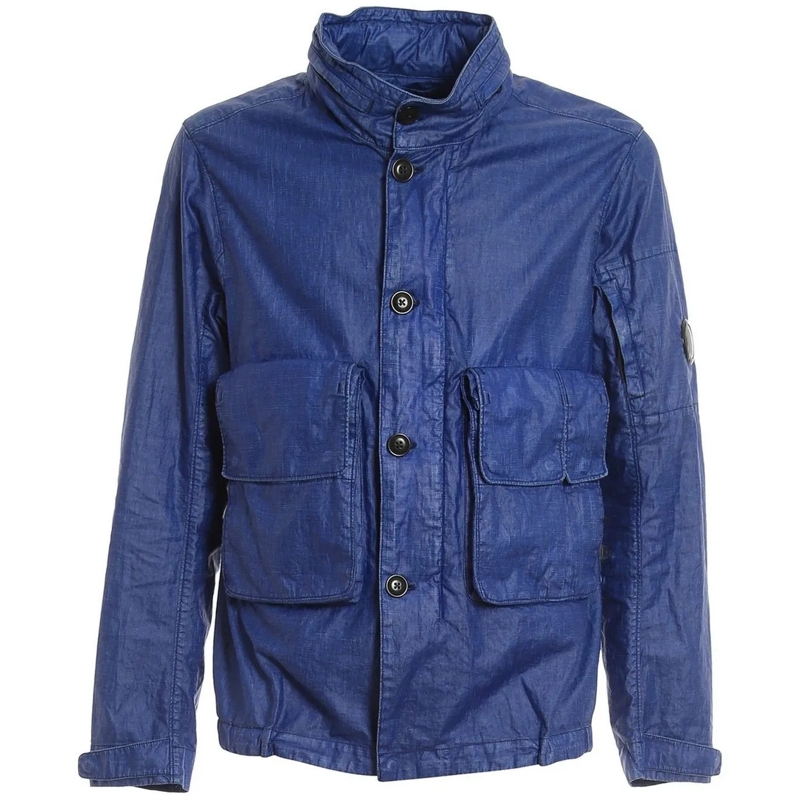 CP Company Doudoune C.P Company Waxed Linen Jacket blau