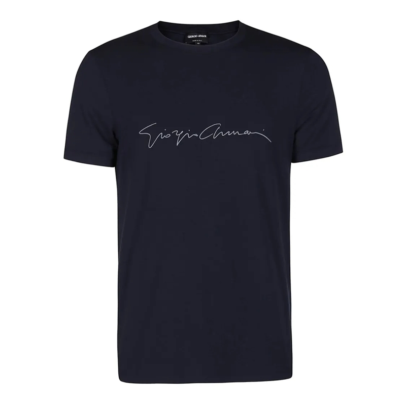 Giorgio Armani T-shirt Navy Blue Cotton T-Shirt Black