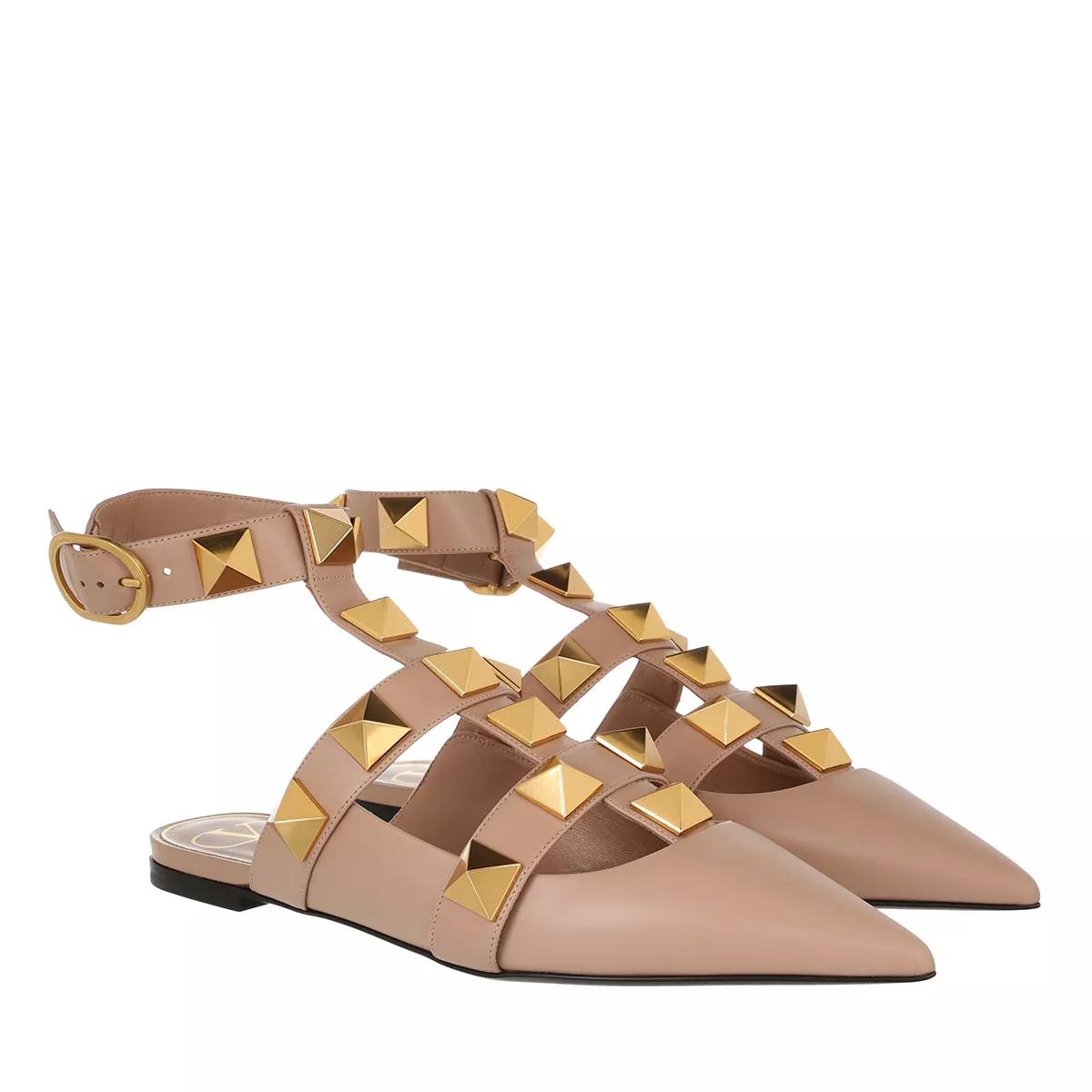 Valentino Garavani Sandalen & Sandaletten - Rockstud Sandals - Gr. 37 (EU) - in Gold - für Damen