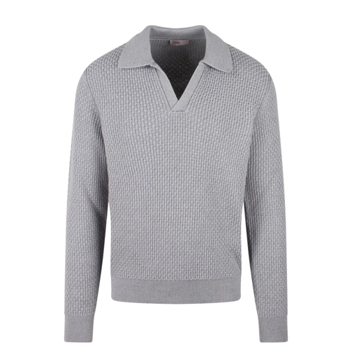 Herno Endless Operated Wool Resort Polo Grey Polo shirt