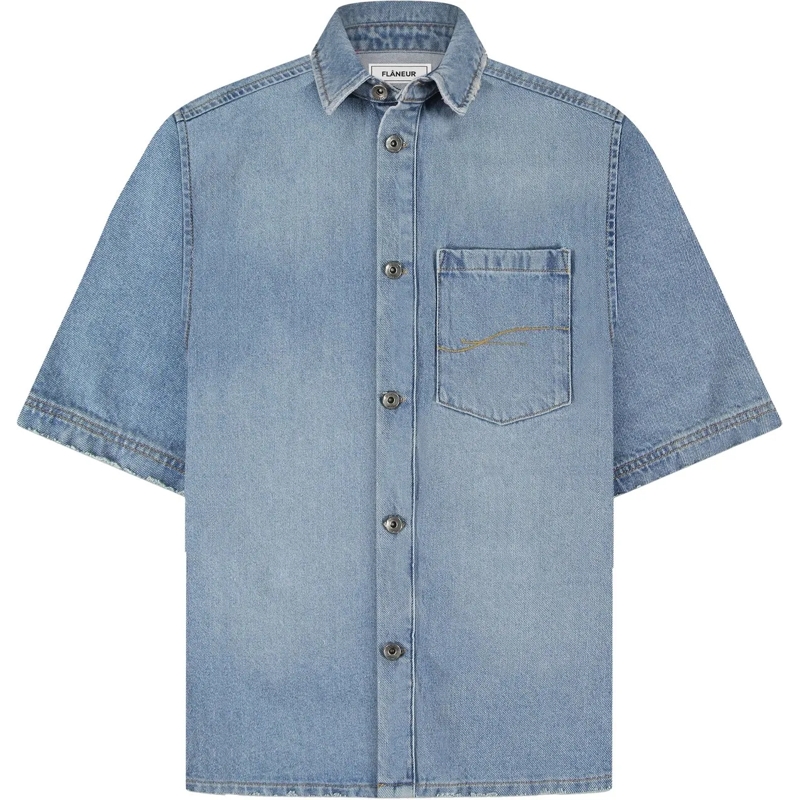 Flâneur Haut décontracté Denim Shirt | Light Blue blau