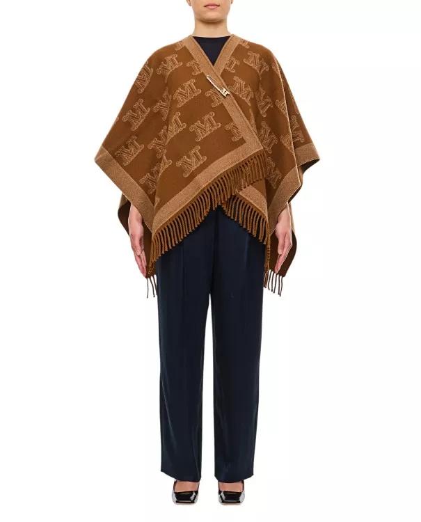 Max Mara - Frine Logo Cape - Größe ONE SIZE - brown