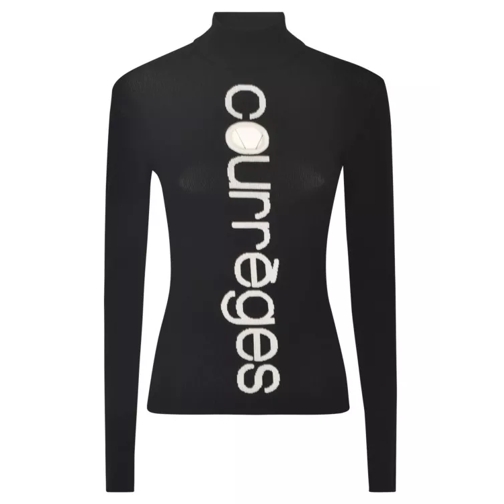 Courrèges  Logo-Intarsia Cut-Out Jumper Black