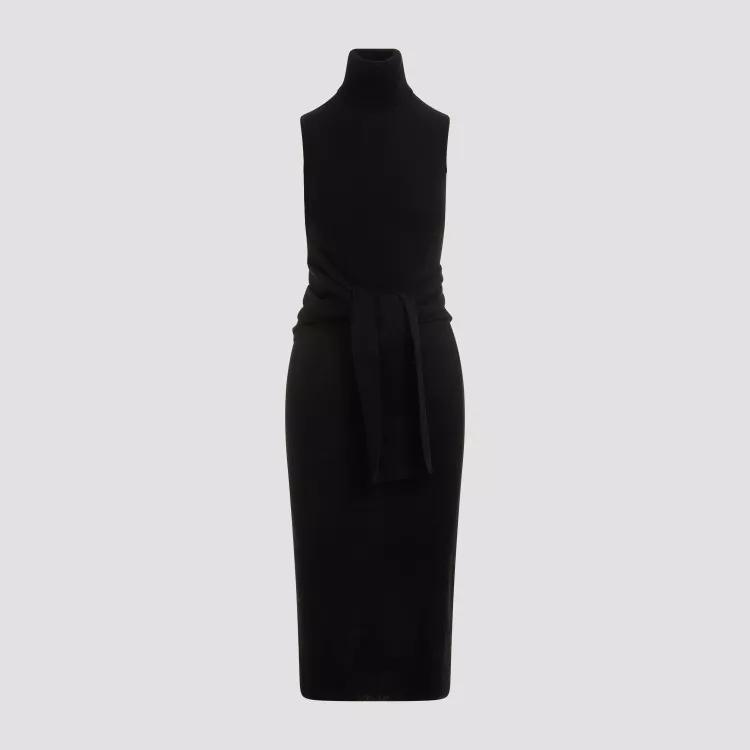 MM6 Maison Margiela - Black Wool Midi Dress - Größe M - black