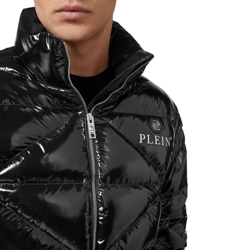 Philipp Plein Lederjacke Jacke Hexagon schwarz(Image 4)