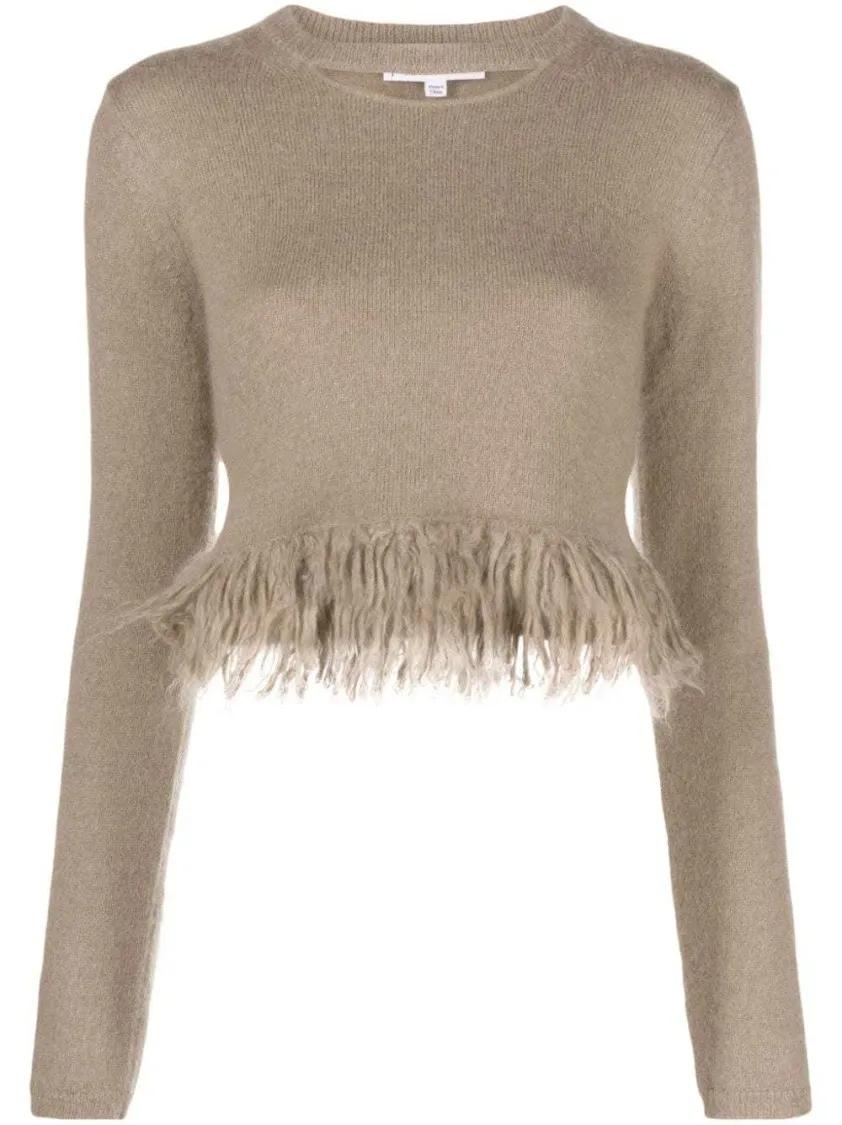 Thumbnail - J.W.Anderson - Fringed-Hem Cropped Knitwear Jumper - Größe S - braun