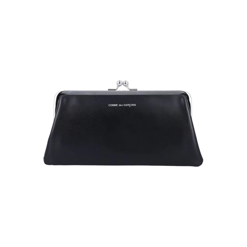Comme des Garcons Geldbörse Kiss-Clasp Purse With Silver-Tone Hardware Black
