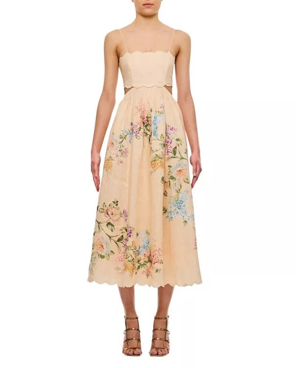 Zimmermann - Halliday Scallop Midi Dress - Größe 2 - multi