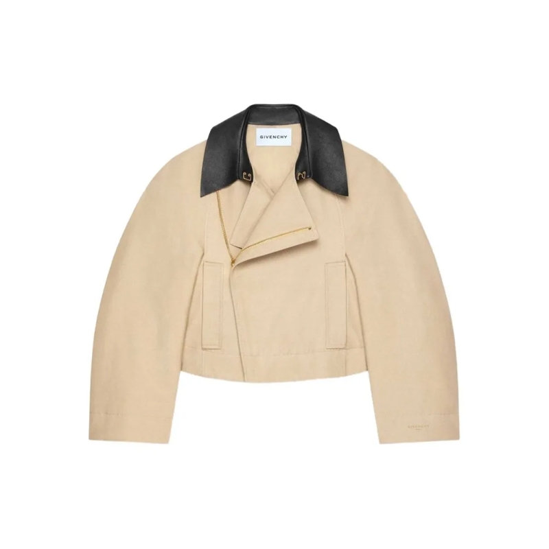Givenchy Winterjas Cropped Two-Tone Coat Neutrals