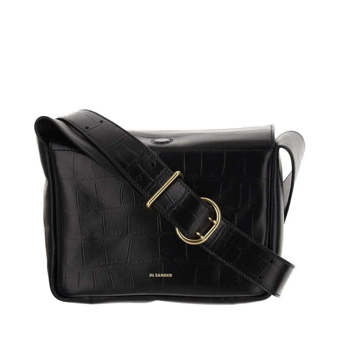 Jil Sander Flap Mini Shoulder Bag Black Schultertasche