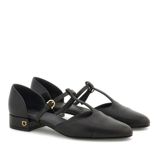 Salvatore Ferragamo T-Strap Ballet Pumps Black Black Escarpin