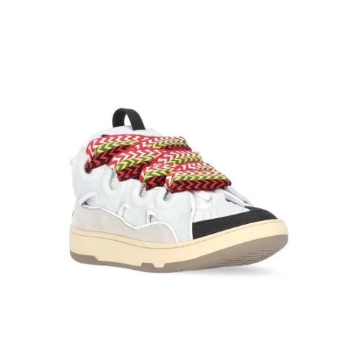 Lanvin White Suede Leather Sneakers White Low-Top Sneaker