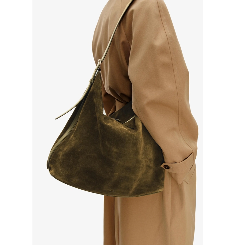 A.P.C. Hobo Bag Sac Vera Maxi Jad Dark Khaki(Image 2)