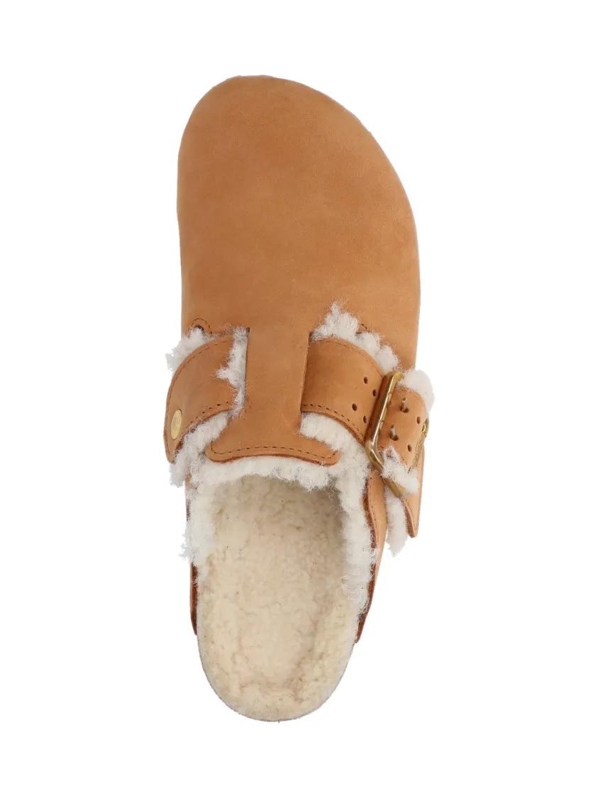 Thumbnail - Birkenstock Loafer - "Boston Bold Shearling" Mules - Gr. 43 (EU) - in Braun - für Damen