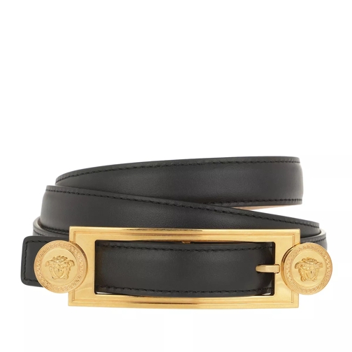 Versace Belt Black Tribute Gold Cintura in pelle